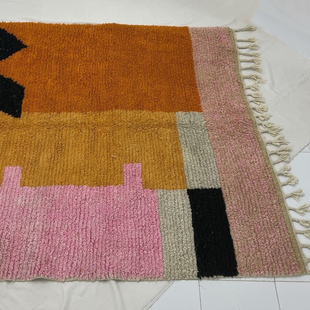 Customized Moroccan Rug Pink Orange Boujaad | 3,5x2,5 m | BIDOUH | 100% wool handmade - OunizZ