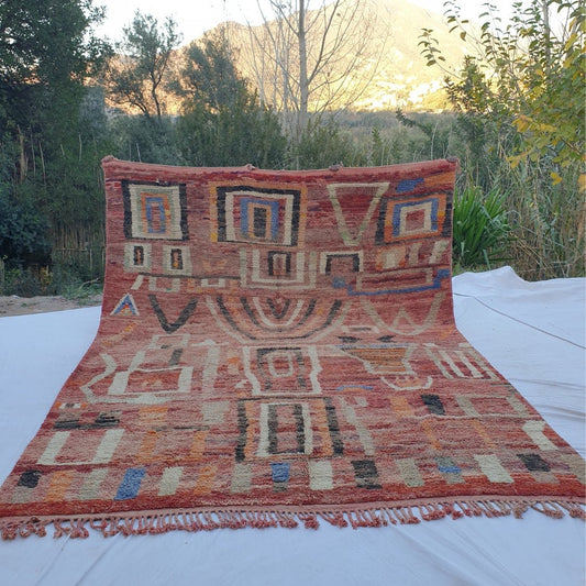 Dakla | MOROCCAN RUG BOUJAD | Moroccan Berber Rug | Colorful Rug Moroccan Carpet | Authentic Handmade Berber Living room Rugs | 13x9'68 Ft | 396x295 cm - OunizZ