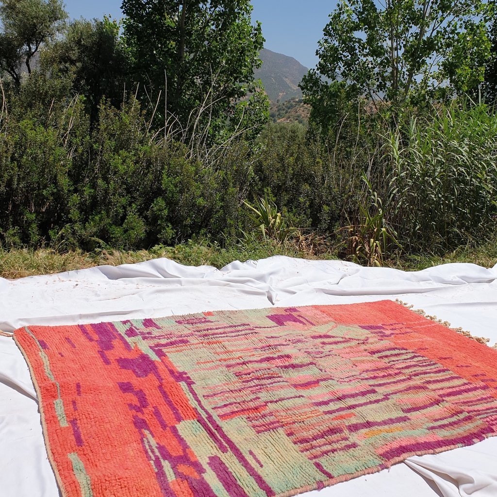 DEMAH | 7'4x4'6 Ft | 220x140 cm | Moroccan Colorful Rug | 100% wool handmade - OunizZ