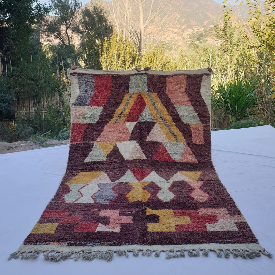 Derbala - MOROCCAN RUG BOUJAD | Moroccan Berber Rug | Colorful Rug Moroccan Carpet | Authentic Handmade Berber Bedroom Rugs | 10'23x6'52 Ft | 312x199 cm - OunizZ