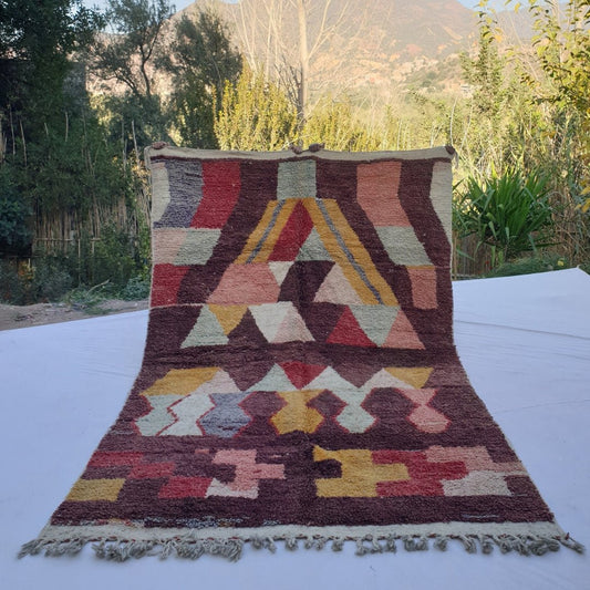 Derbala - MOROCCAN RUG BOUJAD | Moroccan Berber Rug | Colorful Rug Moroccan Carpet | Authentic Handmade Berber Bedroom Rugs | 10'23x6'52 Ft | 312x199 cm - OunizZ