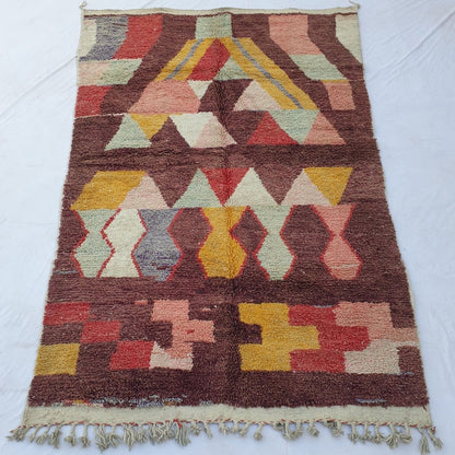 Derbala - MOROCCAN RUG BOUJAD | Moroccan Berber Rug | Colorful Rug Moroccan Carpet | Authentic Handmade Berber Bedroom Rugs | 10'23x6'52 Ft | 312x199 cm - OunizZ