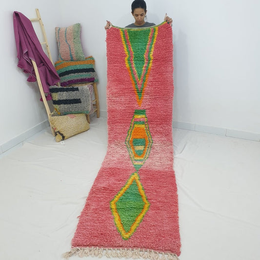 DLARA Runner | 9'3x2'6 Ft | 2,84x0,80 m | Moroccan Colorful Rug | 100% wool handmade - OunizZ