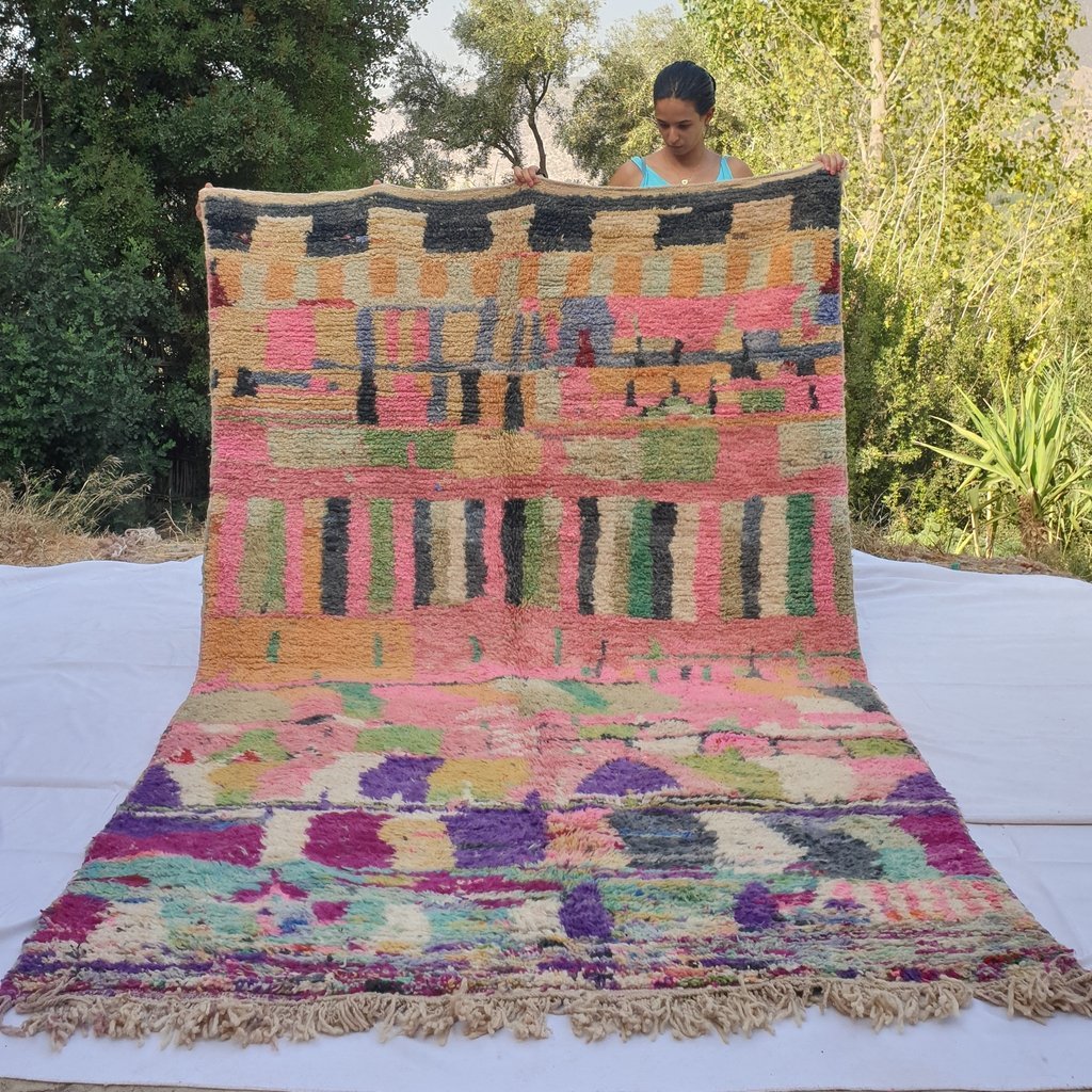 FNINA | 9'4x5'9 Ft | 286x180 cm | Moroccan Colorful Rug | 100% wool handmade - OunizZ