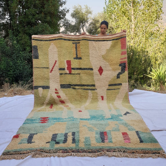 FOSTOK | 10'5x6'4 Ft | 320x195 cm | Moroccan Colorful Rug | 100% wool handmade - OunizZ