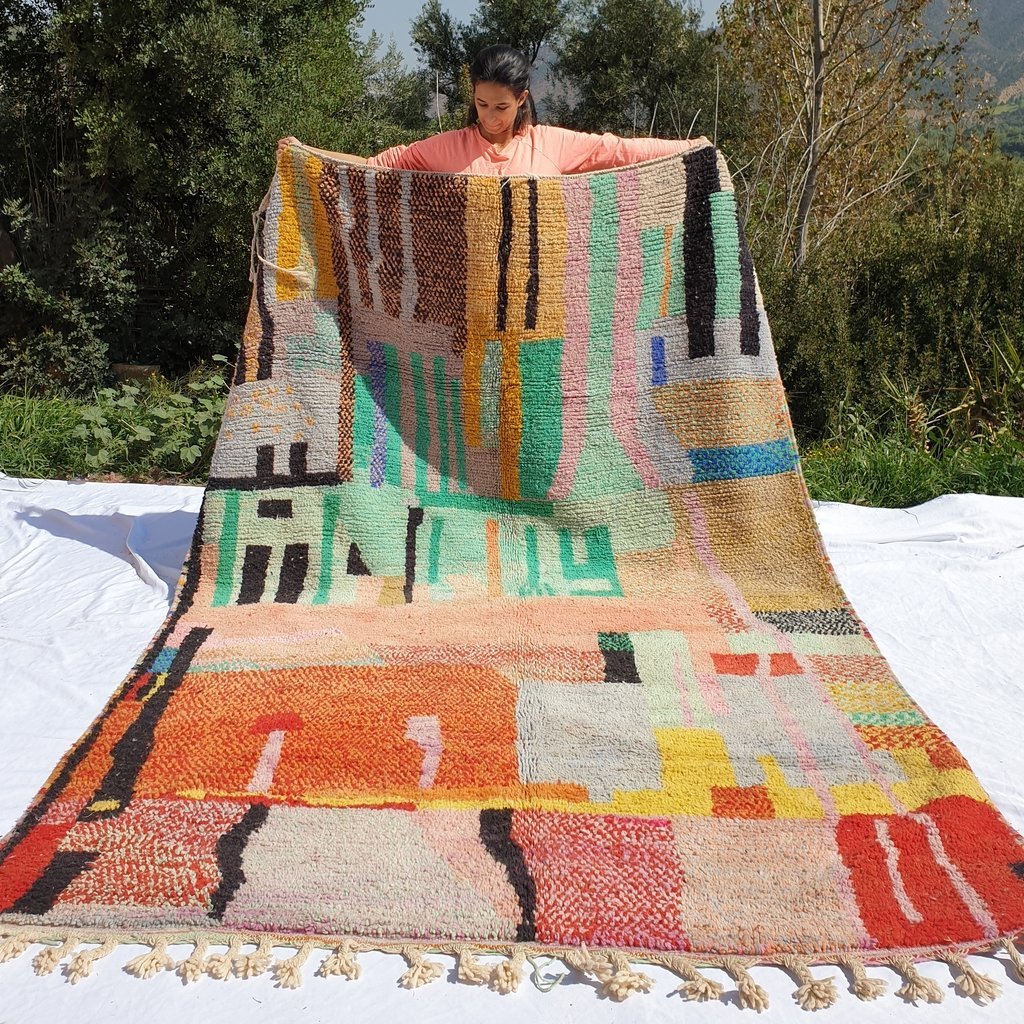 GRANA | 10x6'5 Ft | 3x2 m | Moroccan Colorful Rug | 100% wool handmade - OunizZ