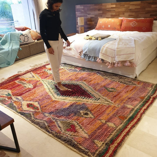 HARE | 9'2x6'6 Ft | 2,80x2,00 m | Moroccan Colorful Rug | 100% wool handmade - OunizZ