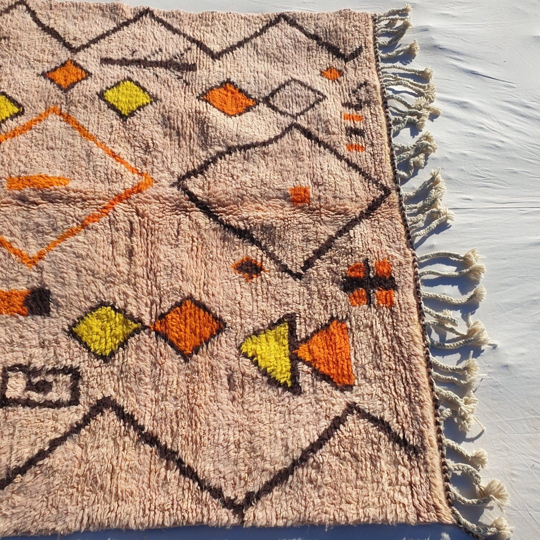 Hawra - Pink Shag Rug Moroccan Beni Ourain Soft & Thick for Living Room or bedroom | Handmade with Authentic Berber Wool | 10'4x6'4 Ft | 3,16x1,95 m - OunizZ