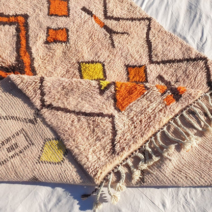 Hawra - Pink Shag Rug Moroccan Beni Ourain Soft & Thick for Living Room or bedroom | Handmade with Authentic Berber Wool | 10'4x6'4 Ft | 3,16x1,95 m - OunizZ