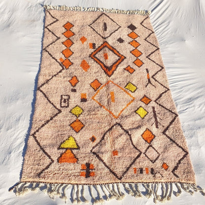 Hawra - Pink Shag Rug Moroccan Beni Ourain Soft & Thick for Living Room or bedroom | Handmade with Authentic Berber Wool | 10'4x6'4 Ft | 3,16x1,95 m - OunizZ