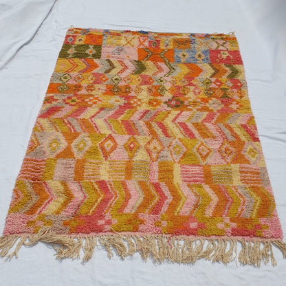 HEGGAL | 8x5 Ft | 2,5x1,5 m | Moroccan Colorful Rug | 100% wool handmade - OunizZ