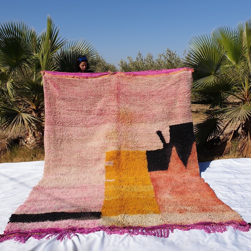 IDOUH | 12'2x8'5 ft | 3,7x2,6 m | Moroccan Colorful Rug | 100% wool handmade - OunizZ