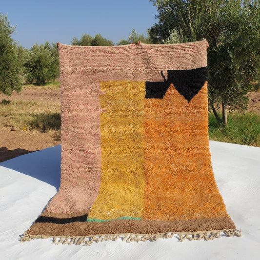 Idouh - MOROCCAN BOUJAAD RUG | Berber Colorful Area Rug for living room Handmade Authentic Wool | 10x6'70 Ft | 307x205 cm - OunizZ