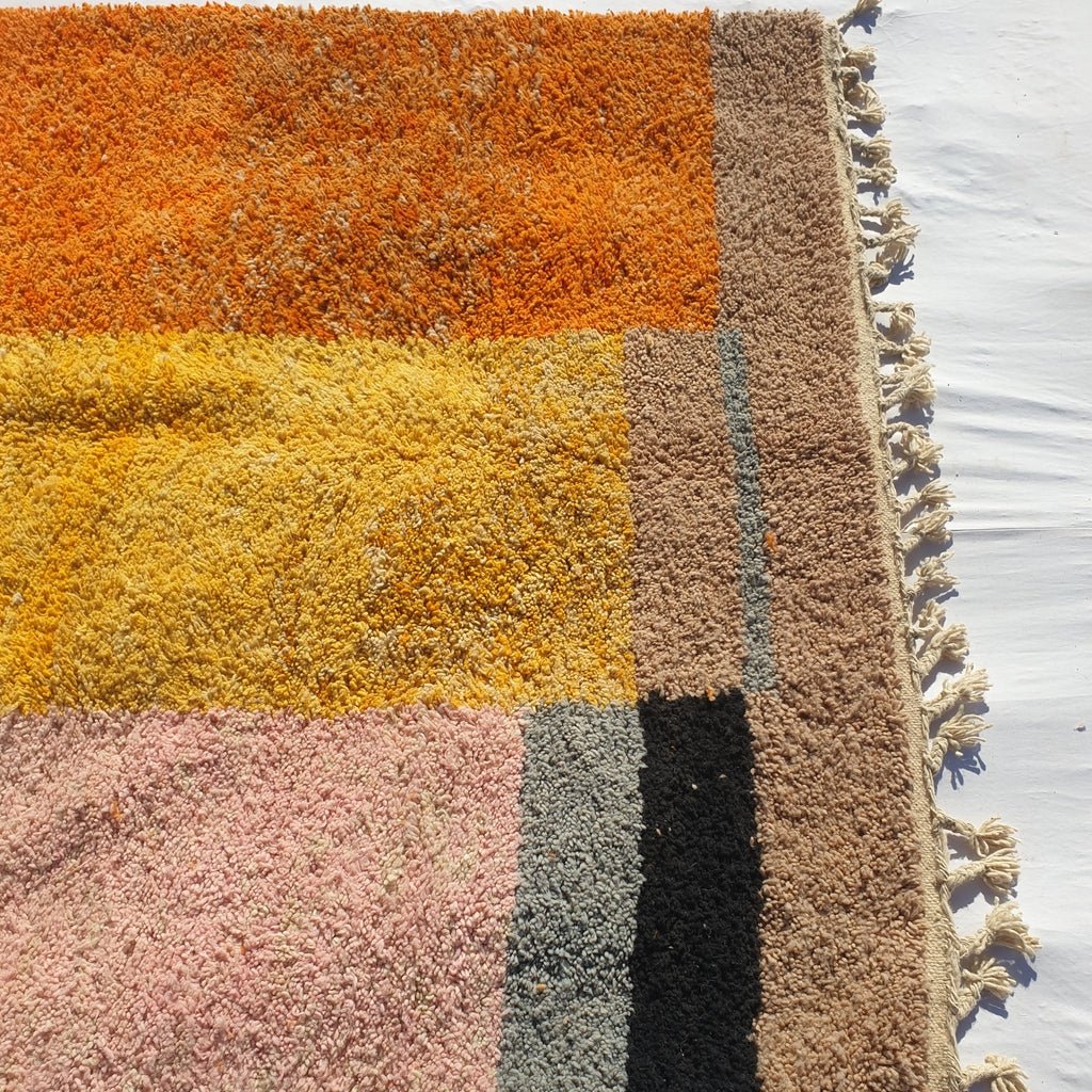 Idouh - MOROCCAN BOUJAAD RUG | Berber Colorful Area Rug for living room Handmade Authentic Wool | 9x6'3 Ft | 275x191 cm - OunizZ