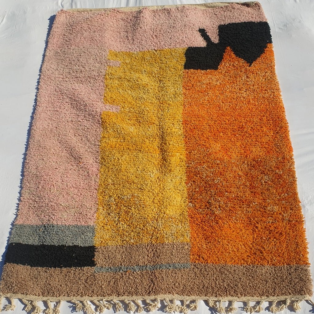 Idouh - MOROCCAN BOUJAAD RUG | Berber Colorful Area Rug for living room Handmade Authentic Wool | 9x6'3 Ft | 275x191 cm - OunizZ