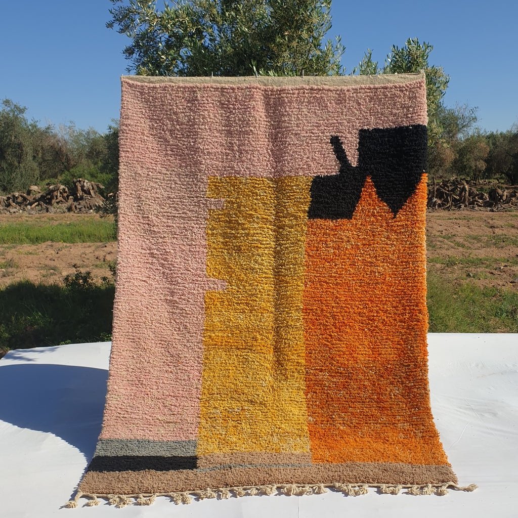 Idouh - MOROCCAN BOUJAAD RUG | Berber Colorful Area Rug for living room Handmade Authentic Wool | 9x6'3 Ft | 275x191 cm - OunizZ