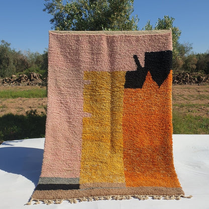 Idouh - MOROCCAN BOUJAAD RUG | Berber Colorful Area Rug for living room Handmade Authentic Wool | 9x6'3 Ft | 275x191 cm - OunizZ