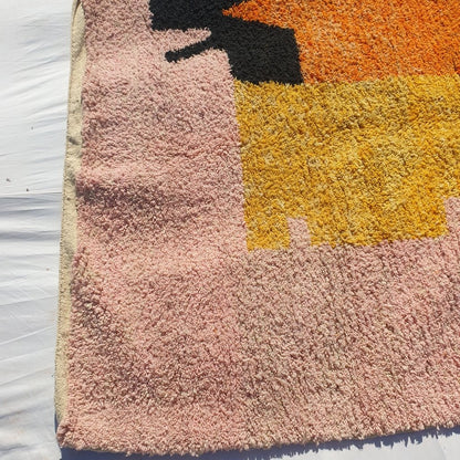 Idouh - MOROCCAN BOUJAAD RUG | Berber Colorful Area Rug for living room Handmade Authentic Wool | 9x6'3 Ft | 275x191 cm - OunizZ