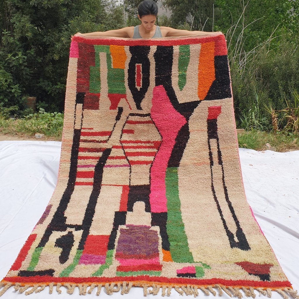 ILWIN | 8'6x5'5 Ft | 2,60x1,70 m | Moroccan Colorful Rug | 100% wool handmade - OunizZ