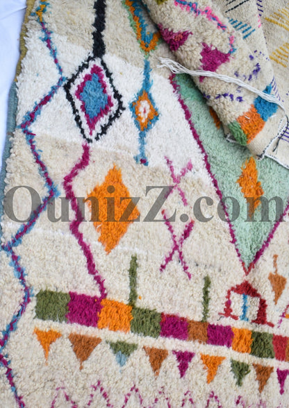 IMI | Azilal White Rug | 100% wool handmade in Morocco - OunizZ