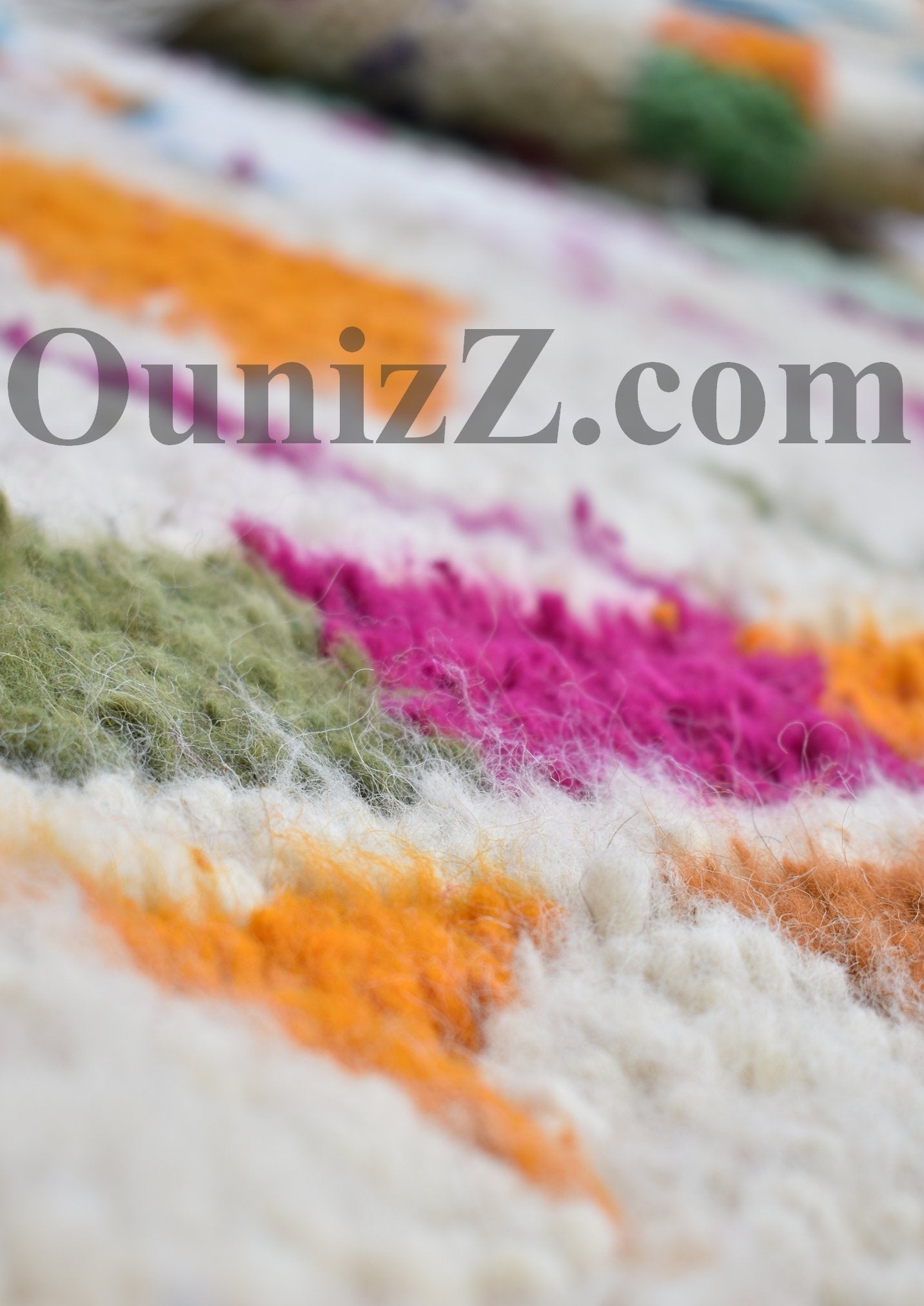 IMI | Azilal White Rug | 100% wool handmade in Morocco - OunizZ