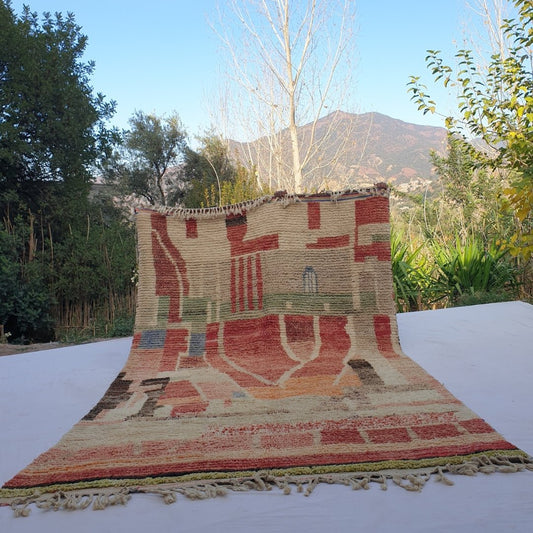 Izza - MOROCCAN RUG BOUJAD | Moroccan Berber Rug | Colorful Rug Moroccan Carpet | Authentic Handmade Berber Bedroom Rugs | 11x6'70 Ft | 335x204 cm - OunizZ