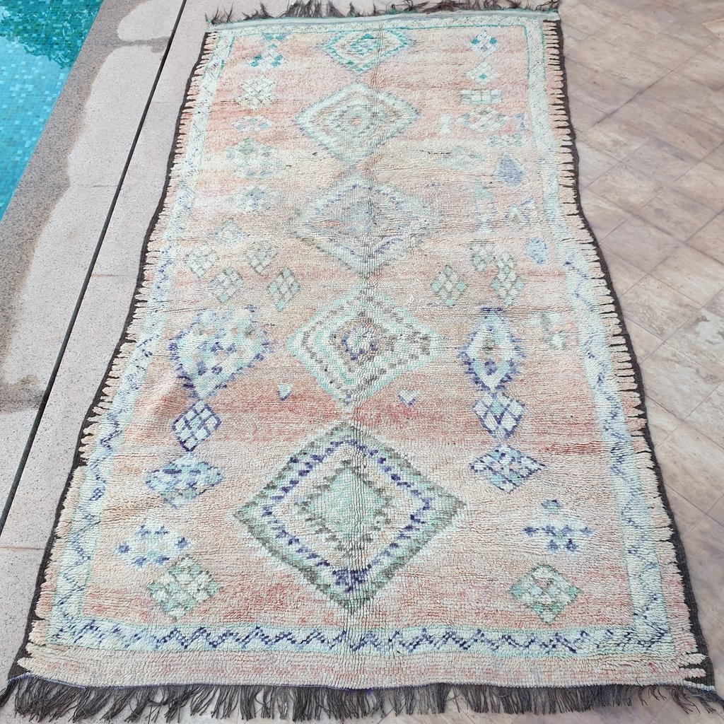 JANA | 9'7x5 Ft | 2,96x1,54 m | Moroccan VINTAGE Colorful Rug | 100% wool handmade - OunizZ