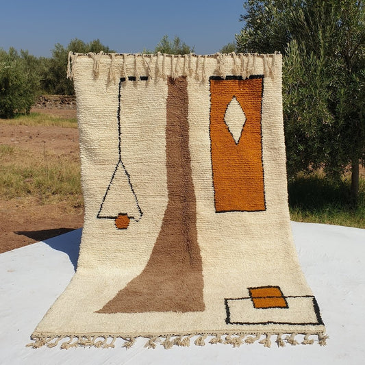 Kanya - MOROCCAN BOUJAAD RUG | Berber Colorful Area Rug for living room Handmade Authentic Wool | 10'30x6'70 Ft | 315x203 cm - OunizZ