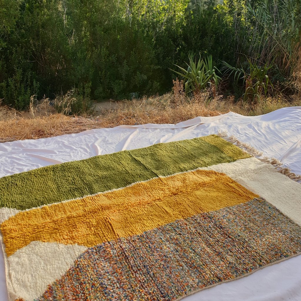 KERDY | 7'5x5'7 Ft | 2,3x1,7 m | Moroccan Beni Ourain Rug | 100% wool handmade - OunizZ