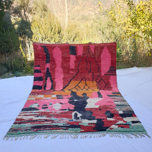 Khatfa | MOROCCAN RUG BOUJAD | Moroccan Berber Rug | Colorful Rug Moroccan Carpet | Authentic Handmade Berber Living room Rugs | 11'78x8'46 Ft | 359x258 cm - OunizZ