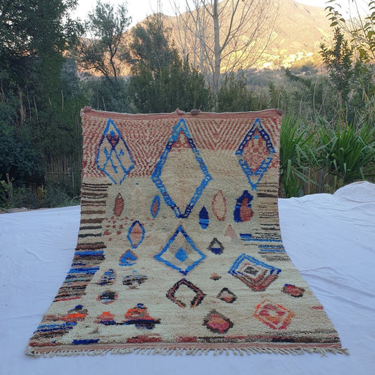 Labka - MOROCCAN RUG BOUJAD | Moroccan Berber Rug | Colorful Rug Moroccan Carpet | Authentic Handmade Berber Bedroom Rugs | 9'74x6'49 Ft | 297x198 cm - OunizZ