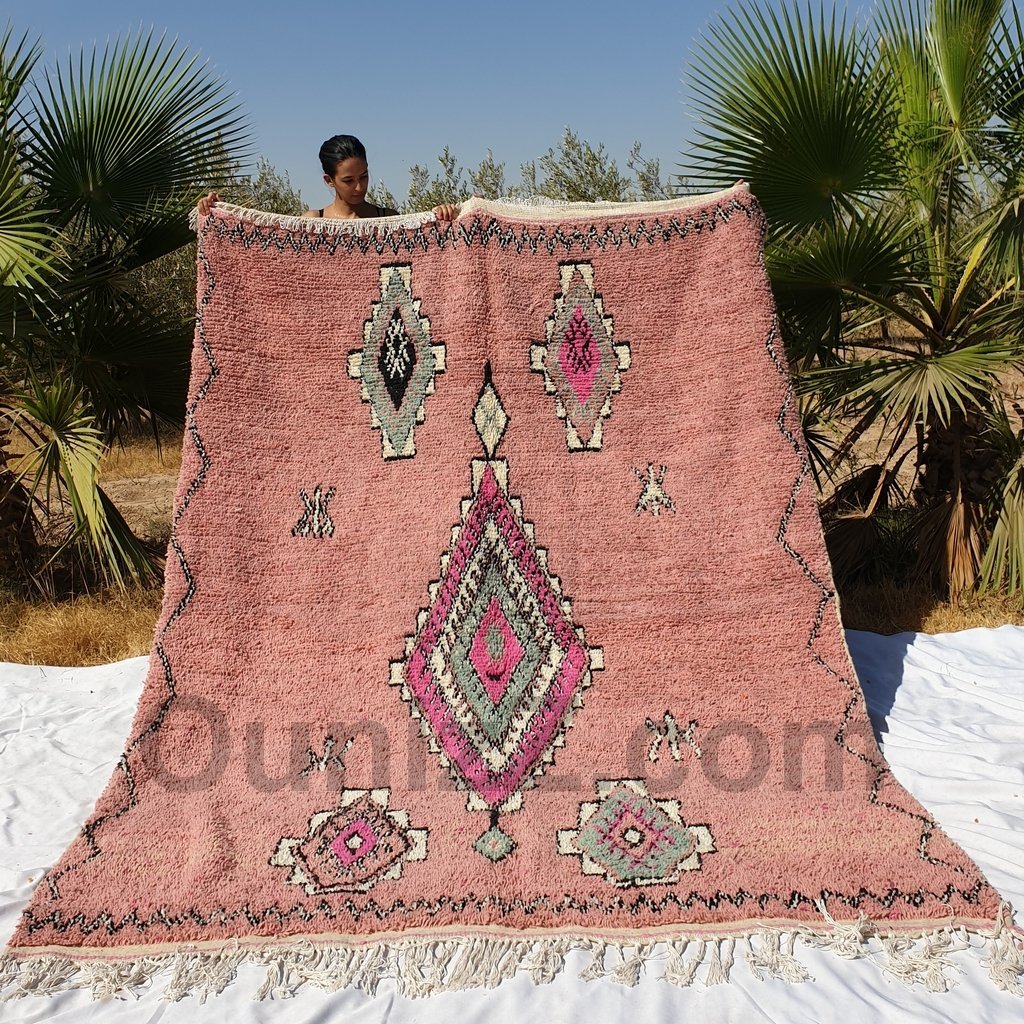 LAKBIRA | 10'1x7'3 Ft | 308x222 cm | Moroccan Vintage style Rug | 100% wool handmade - OunizZ