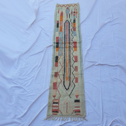 LARAK Runner | 11'2x2'4 Ft | 3,41x0,72 m | Moroccan Colorful Rug | 100% wool handmade - OunizZ