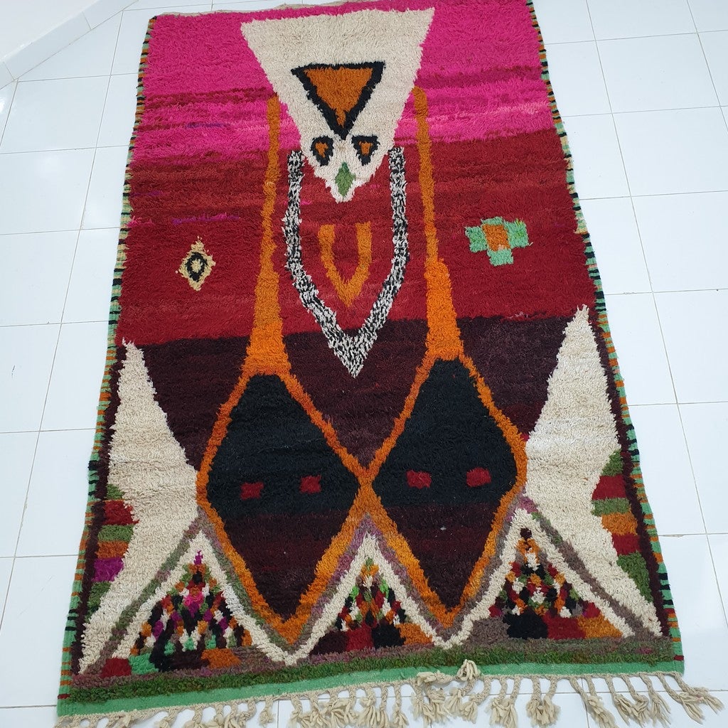 LAWD | 9'2x5'6 Ft | 2,81x1,70 m | Moroccan Colorful Rug | 100% wool handmade - OunizZ