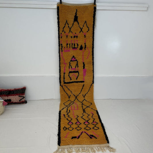 LAYNIE Runner | 11'2x2'4 Ft | 3,43x0,74 m | Moroccan Colorful Rug | 100% wool handmade - OunizZ