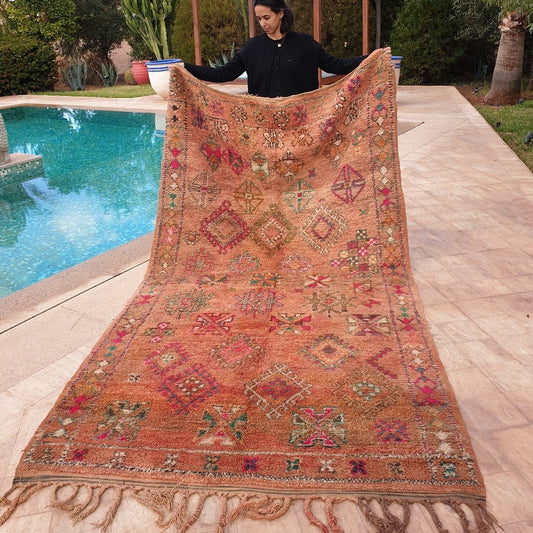 LEILA | 10'5x5'6 Ft | 3,2x1,7 m | Moroccan VINTAGE Colorful Rug | 100% wool handmade - OunizZ