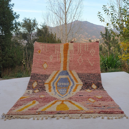 Lmiara - MOROCCAN RUG BOUJAD | Moroccan Berber Rug | Colorful Rug Moroccan Carpet | Authentic Handmade Berber Bedroom Rugs | 9'78x6'20 Ft | 298x189 cm - OunizZ