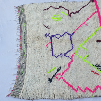 Lowla - Moroccan Rug Boujaad | Colorful Authentic Berber Handmade Bedroom Rug | 7'90x4'89 Ft | 2,41x1,49 m - OunizZ