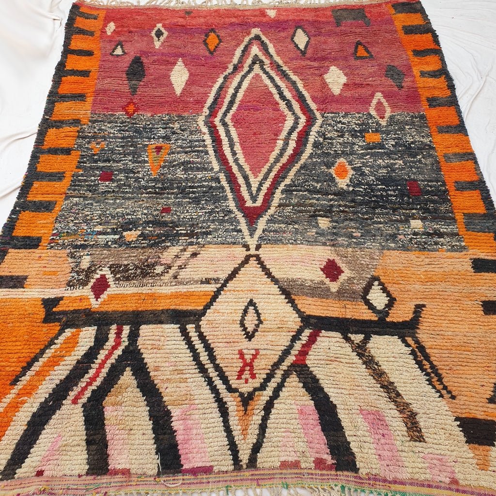 Lwatam | MOROCCAN RUG BOUJAD | Moroccan Berber Rug | Colorful Rug Moroccan Carpet | Authentic Handmade Berber Living room Rugs | 12'73x9'91 Ft | 388x302 cm - OunizZ