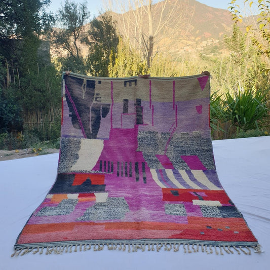 Maya - MOROCCAN RUG BOUJAD | Moroccan Berber Rug | Colorful Rug Moroccan Carpet | Authentic Handmade Berber Bedroom Rugs | 9'42x6'82 Ft | 287x208 cm - OunizZ