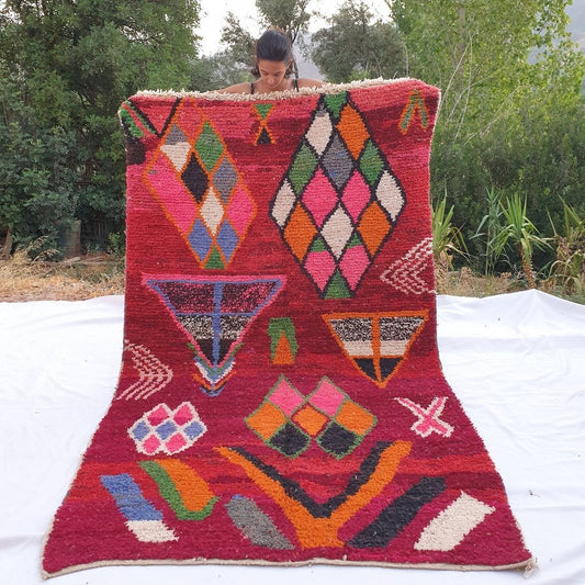 MIKKIN | 5x8'7 Ft | 2,65x1,6 m | Moroccan Colorful Rug | 100% wool handmade - OunizZ