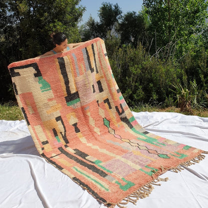 MININISSA | 8'8x5'5 Ft | 2,70x1,67 m | Moroccan Colorful Rug | 100% wool handmade - OunizZ