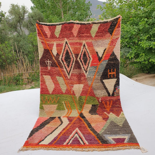 Molka - MOROCCAN BOUJAAD RUG | Berber Colorful Area Rug for living room Handmade Authentic Wool | 9'7x5'6 Ft | 295x170 cm - OunizZ