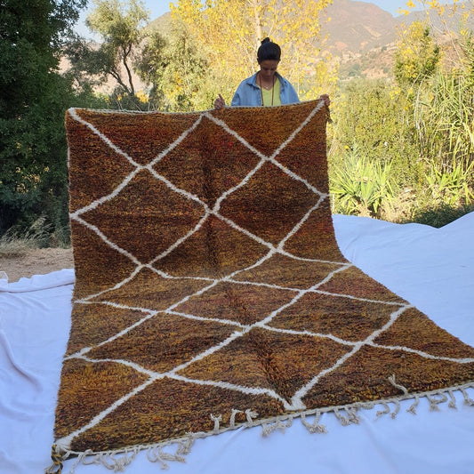 MOROCCAN BOUJAAD RUG | Moroccan Berber Rug | Colorful Rug Moroccan Carpet | Authentic Handmade Berber Bedroom Rug | 10'3x6'8 Ft | 315x206 cm - OunizZ