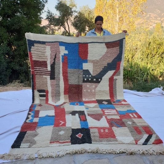 MOROCCAN BOUJAAD RUG | Moroccan Berber Rug | Colorful Rug Moroccan Carpet | Authentic Handmade Berber Bedroom Rug | 10x6'2 Ft | 304x190 cm - OunizZ