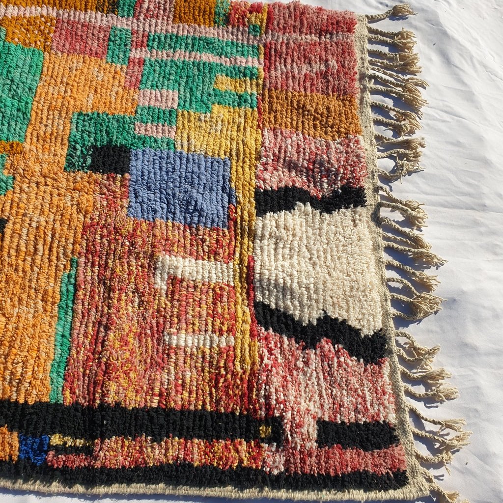 MOROCCAN BOUJAAD RUG | Moroccan Berber Rug | Colorful Rug Moroccan Carpet | Authentic Handmade Berber Bedroom Rug | 8'3x5'4 Ft | 2,53x1,65 m - OunizZ