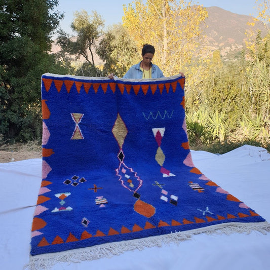 MOROCCAN BOUJAAD RUG | Moroccan Berber Rug | Colorful Rug Moroccan Carpet | Authentic Handmade Berber Bedroom Rug | 9'6x6'9 Ft | 293x210 cm - OunizZ