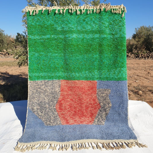 MOROCCAN BOUJAAD RUG | Moroccan Berber Rug | Colorful Rug Moroccan Carpet | Authentic Handmade Berber Bedroom Rug | 9'7x6'6 Ft | 3x2 m - OunizZ