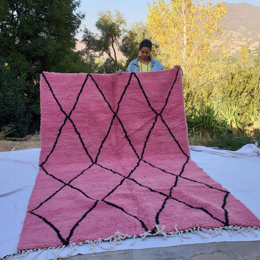 MOROCCAN BOUJAAD RUG | Moroccan Berber Rug | Colorful Rug Moroccan Carpet | Authentic Handmade Berber Bedroom Rug | 9'9x6'9 Ft | 302x209 cm - OunizZ