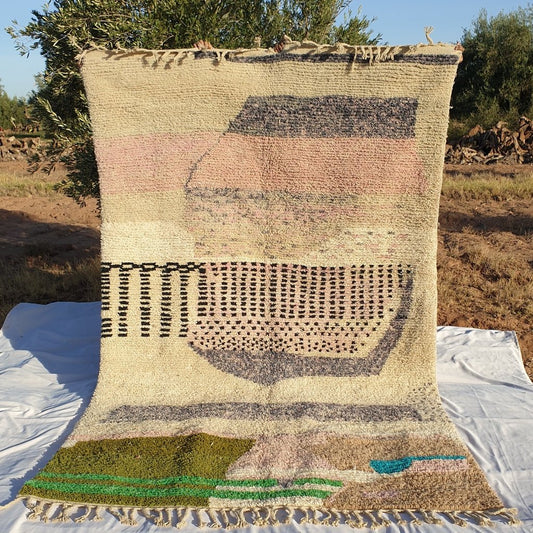 MOROCCAN BOUJAAD RUG | Moroccan Berber Rug | Colorful Rug Moroccan Carpet | Authentic Handmade Berber Bedroom Rugs | 10'5x6'6 Ft | 3,20x2,00 m - OunizZ